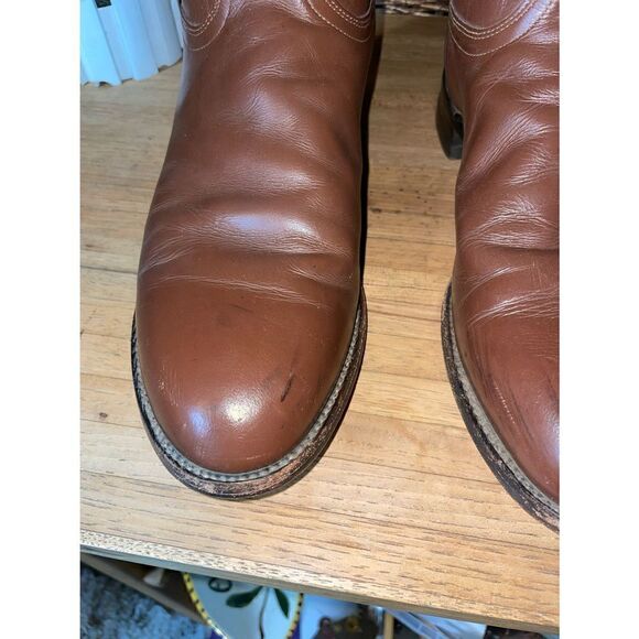 Roper Boots By Justin Classic Tan  Rancher/Cowboy Boot Size 11.5-RARE - Picture 9 of 16